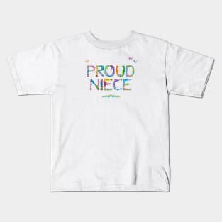 PROUD NIECE - tropical word art Kids T-Shirt